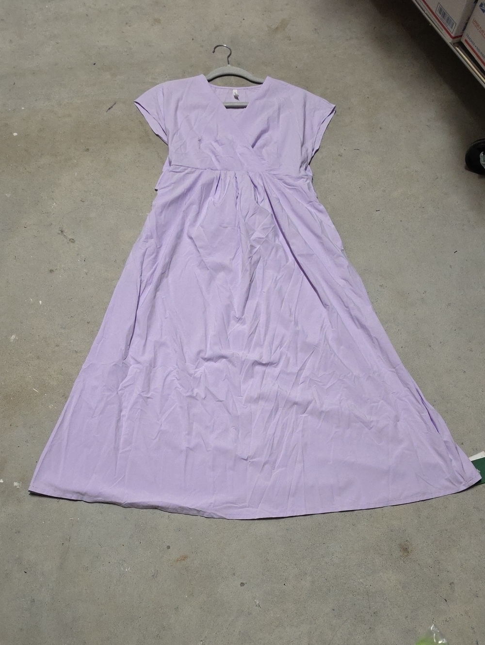 Nwt HALARA Lavender V-Neck Cap Sleeve Maxi Dress